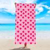 1pc Cute Love Bow Pattern Ultra-fine Fiber Beach Towel, Beach and Swimming Quick Drying Absorbent Beach Towel