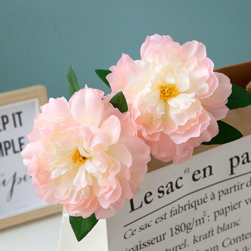 1Pc Fake Flower DIY Artificial Peony Bouquet Decor Home Table Decor Wedding Wall Materials Floral Silk Flowers Bridal Bouquet