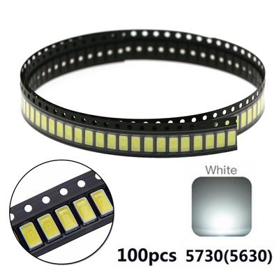 100 Stück 5630/5730 Einzelchip für SMD SMT LED 0,5W Weiß 5000-6500k