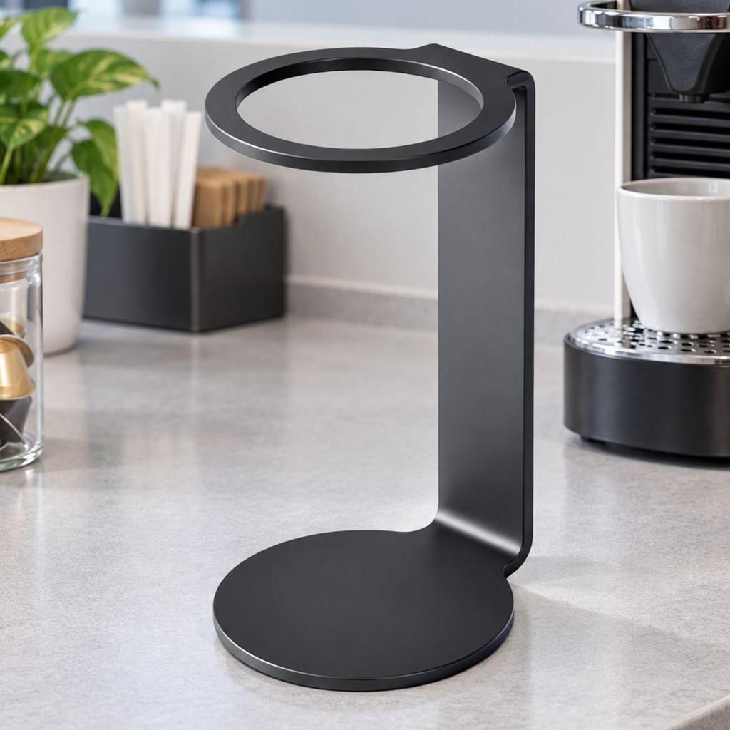 Black Metal Coffee Machine Stand Compact Freestanding with