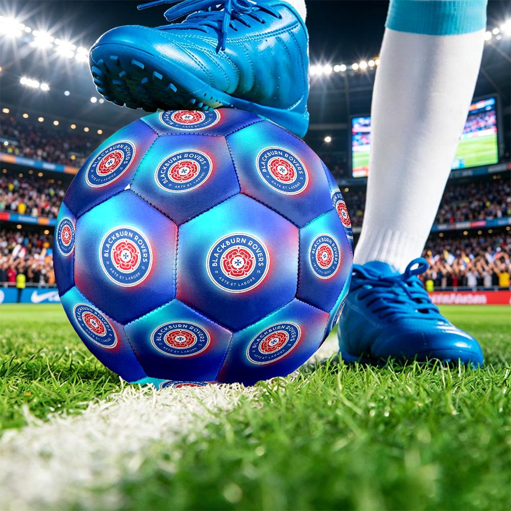 Blackburn Rovers FootballPrinted Size 5 Soccer BFootball, Anti Slip Adult Match Football Souvenir for Football Fans