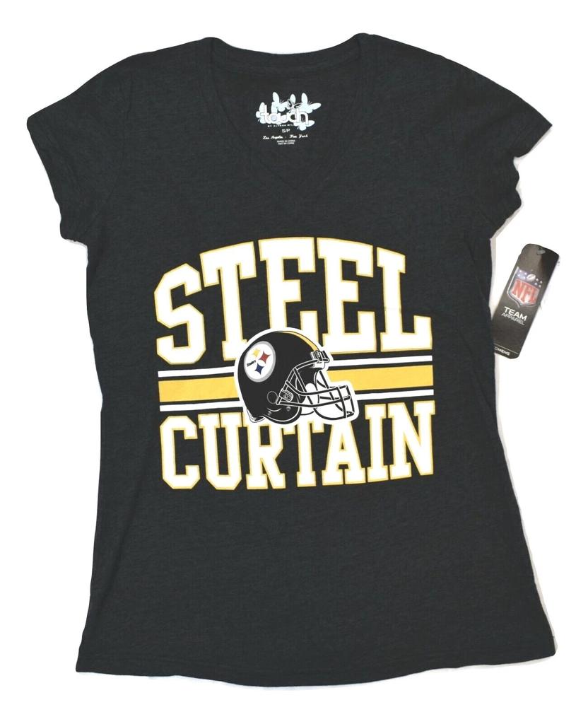 Touch By Alyssa Milano Womens Pittsburgh Steelers Steel Curtain Shirt New S-XL
