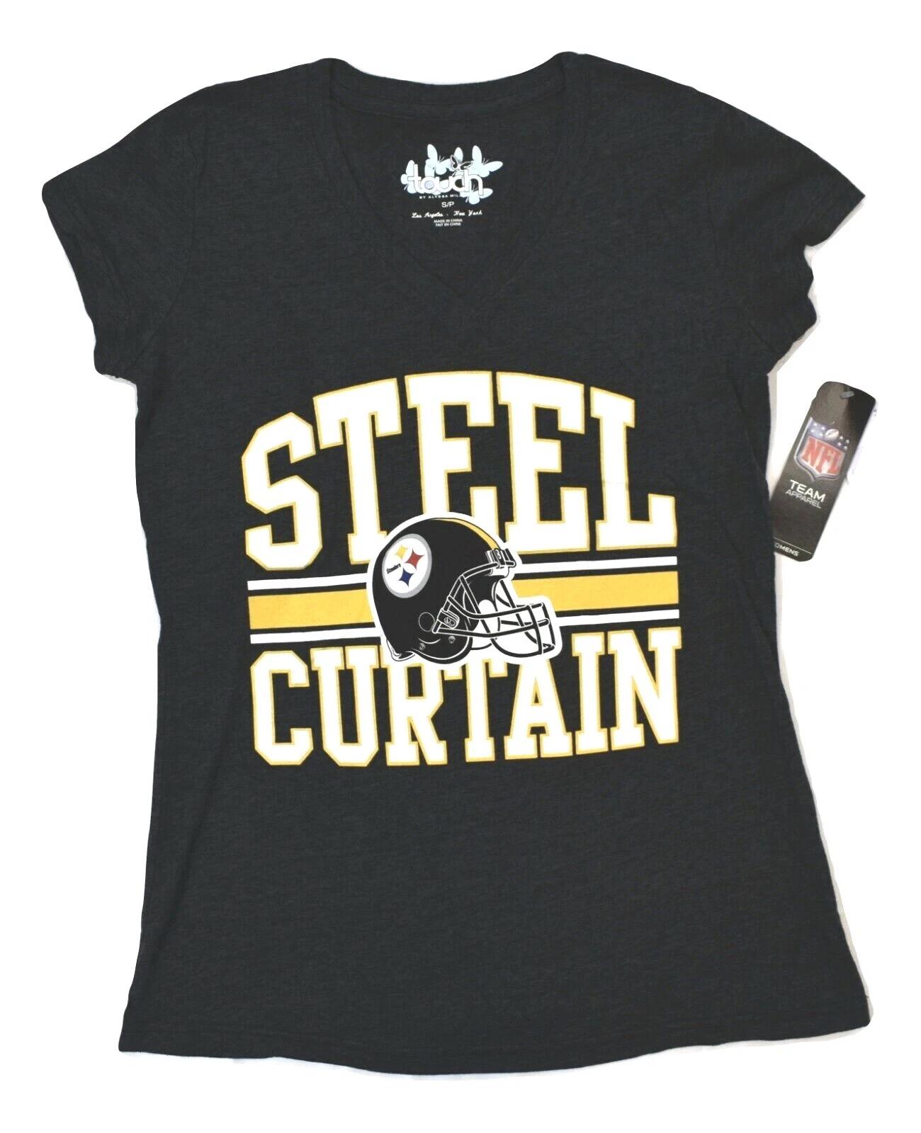Touch By Alyssa Milano Womens Pittsburgh Steelers Steel Curtain Shirt New S-XL M