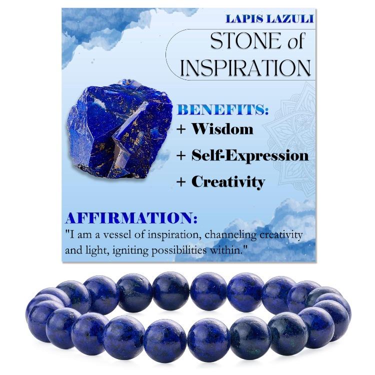 Regali Festivi Bracciale con Perle di Apatite Blu Pietra Naturale Gioielli alla Moda Rilassanti Per Uomo e Donna Accessorio Semplice Versatile per l'Uso Quotidiano