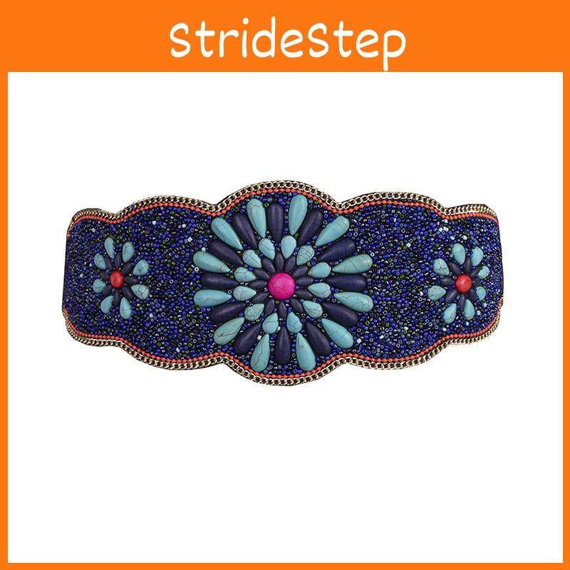 Waist Bohemian Beaded Belt With Firework Design And Elastic Closure For Festivals And Travel