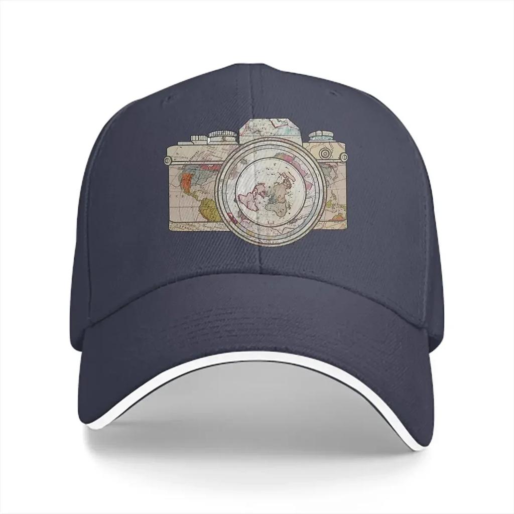 Summer Cap Sun Visor Wanderlust Travel The Globe Hip Hop Caps Photographer Camera Patent Cowboy Hat Peaked Hats