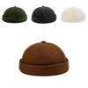 Solid Color Melon Peel Hat Warm Fashionable Adjustable Outdoor Cap Lightweight
