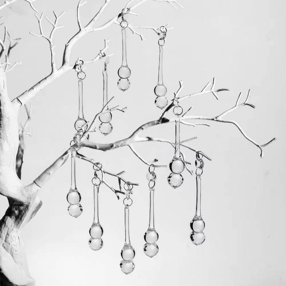 10 قطع زينة تعليق على شكل دمعة عيد الميلاد زينة عيد الميلاد على شكل قطرة مطر شفافة إكسسوارات ستائر