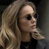 New Metal Half-frame Sunglasses, Fashionable Small Diamond-shaped Half-frame Sunglasses, Simple Literary Beach Sunglasses UV400