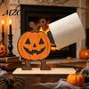 Novelty Kitchen Accessories 2Pcs Halloween Paper Towel Holder, Cartoon Animal Tabletop Roll Dispenser, Wooden Festive Home Accents Tissue Stand