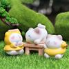 Mini Figurine de Chat en Résine Micro Statue de Chat Cartoon Animaux Minuscules Artisanat pour Paysage de Mousse DIY Maison de Poupées Décor de Jardin Gâteau d'Anniversaire