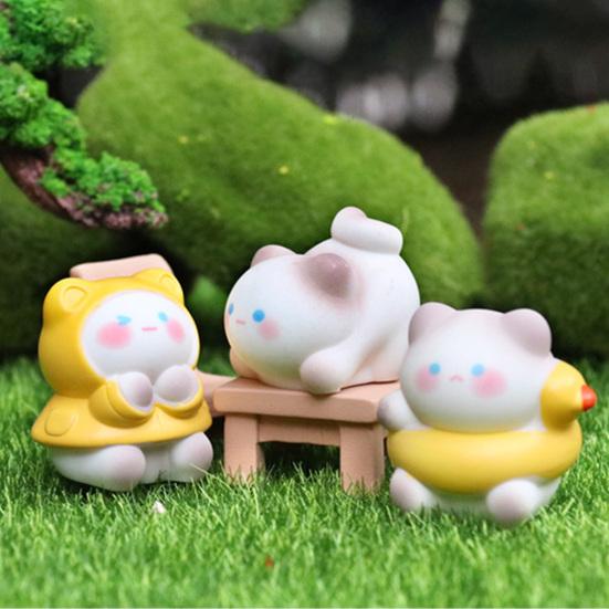Mini Figurine de Chat en Résine Micro Statue de Chat Cartoon Animaux Minuscules Artisanat pour Paysage de Mousse DIY Maison de Poupées Décor de Jardin Gâteau d'Anniversaire