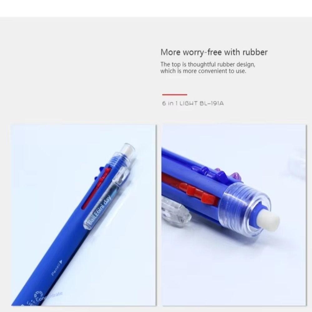 3pcs with Mechanical Pencil Multicolor Retractable Pen Clip-on Press Roller Ball Pen Writing