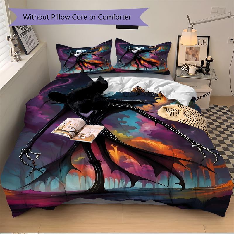 3Pcs Jack Skellington'S Halloween Adventure Bedding Sets For All Sizes New 3D Printed Bed Cover Comforter Duvet Cover Pillowcase Bedroom Decoration
