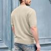 Men's Summer T-shirt Knitted European And American Retro Style Round Neck Long Sleeved Shirt