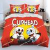Cartoon Cuphead And Mugman Bedding Set Printed single Comforter Quilt Bed Cover Duvet Cover Pillow Case 3 Pieces Kids Adult Size