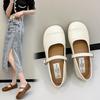 Weiß Runde Kopf Flache Flache Mund der Einzelnen Schuhe Weibliche Sommer Retro Weichen Boden Mary Jane Schuhe