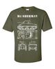 Unisex Shirt Cotton Oversize Large Size M4 Sherman Tank T-Shirt Technical Drawing M4A4 WW2 American Army Shirt