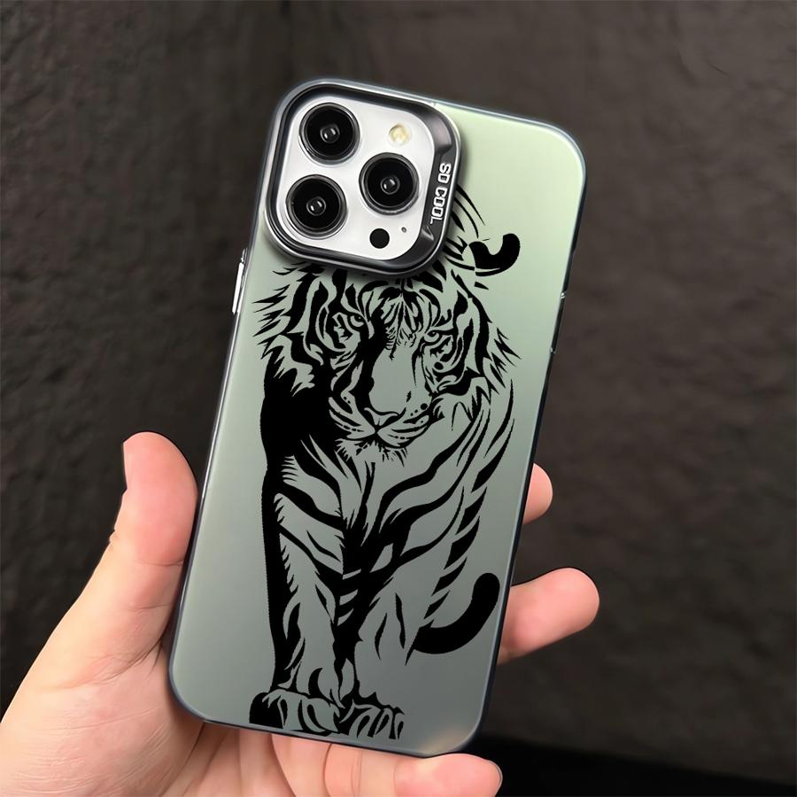 Cover Phone Case for iPhone 12 11 16e 13Pro 16Pro 16 13 15 Plus 14 Pro MAX Strong Tiger