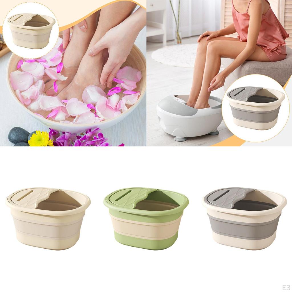 Foot Bath Basin Foldable Soak Tub Folding Feet Bucket Thickened with Lid for