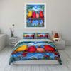 Bunte Vögel Kunst Dekor Set Weiche Bequeme Bettbezug Bettwäsche Set Enthalten 1*Bettbezug & 2*Kissenbezüge, Geschenk