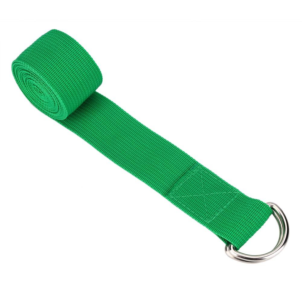 with Metal D Ring Buckle Adjustable Stretch Strap 183*3.8cm Yoga Strap Leg Workout