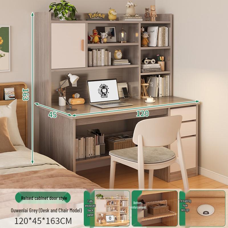 Modern Computer Desk with Bookshelf & Storage for Home, Office, Bedroom & Study Room
