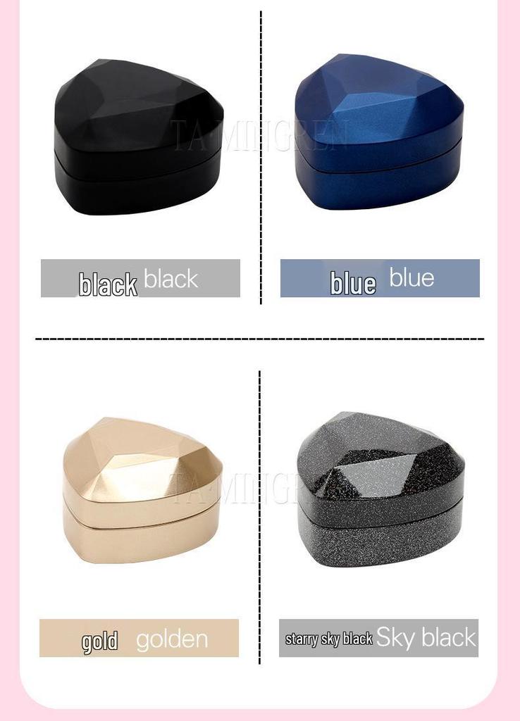 Heart-Shaped Piano Lacquer LED Jewelry Box for Rings and Pendants