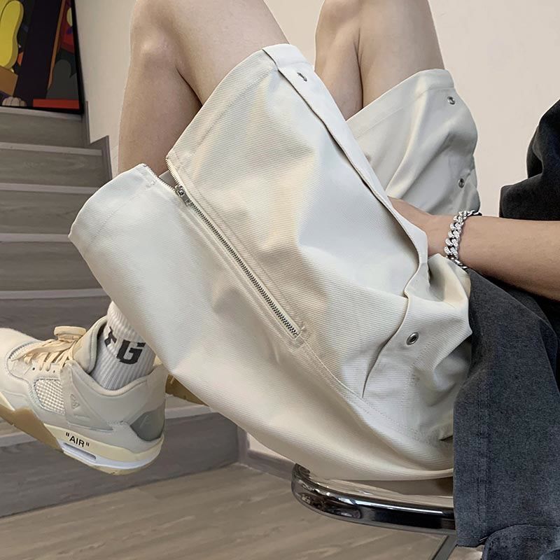 

Шорты в американском стиле с боковой молнией, мужские летние, прямые, свободные, повседневные, средней длины, с пятиточечным кроем 2XL абрикосовый