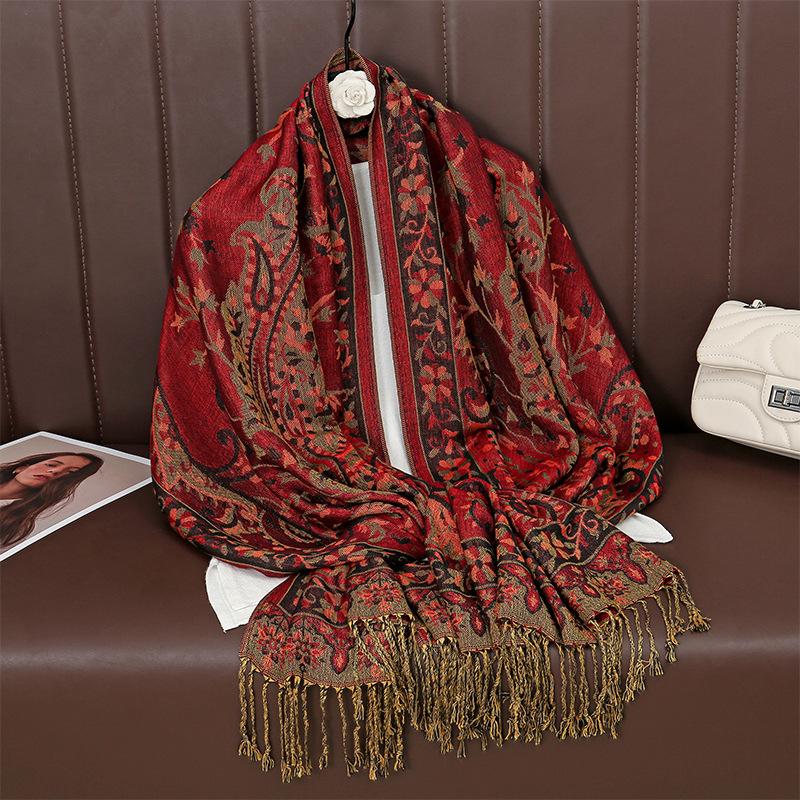 Luxus Winter Kaschmir Pashmina Schal Dame Wrap Warme Herbst Schals Design Druck Weibliche Foulard Baumwolle Stolen Schal