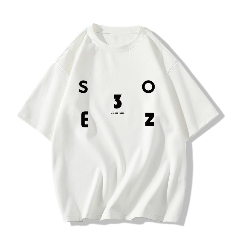 Ladies Summer Short Sleeve Round Collar Casual Letter Printed Teenager Pullover Oversize Cotton T Shirt Top