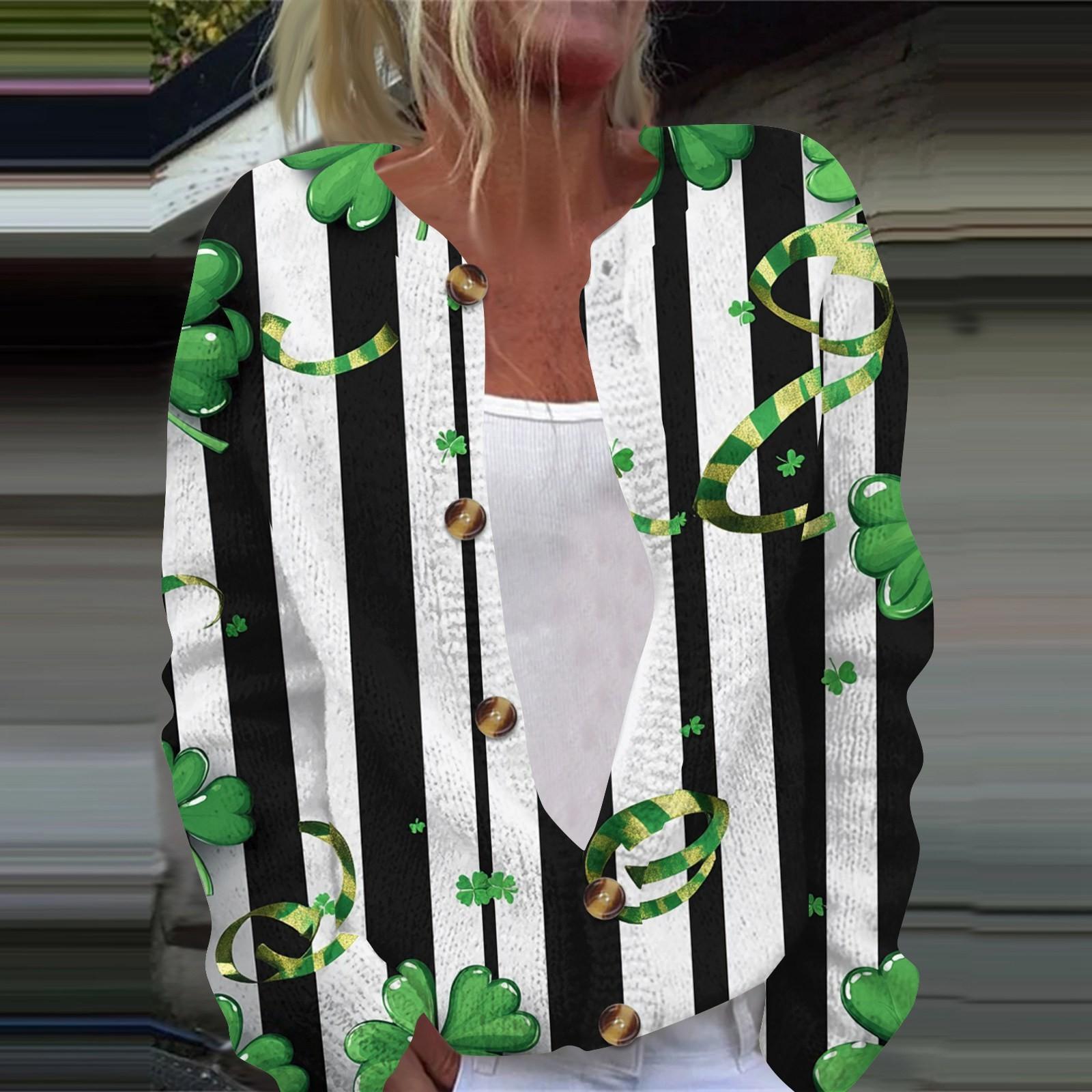 

Женская мода ул.. Вязаный кардиган с длинными рукавами и принтом Патрика на пуговицах XXXXXL