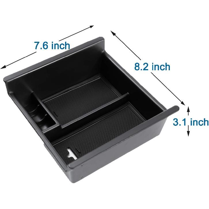 JDMCAR Center Console Organizer Compatible With Toyota 4Runner Accessories 2010-2024 And Kia Telluride (-2024), Ert ABS Black Materials Tray, Armrest