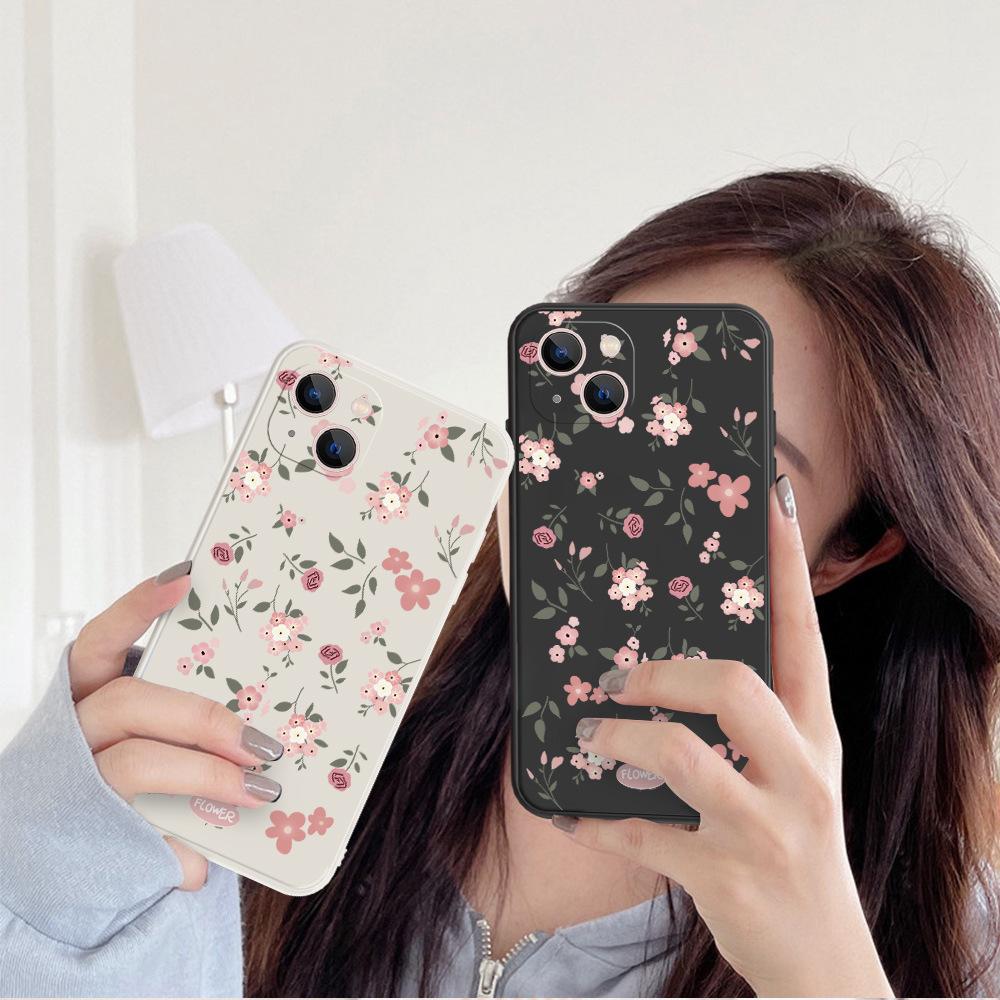 Korean Simple Small Floral Mobile Phone Case Apple 11pro Matte Mobile Phone Case iPhone11pm Anti-drop TPU Soft Case