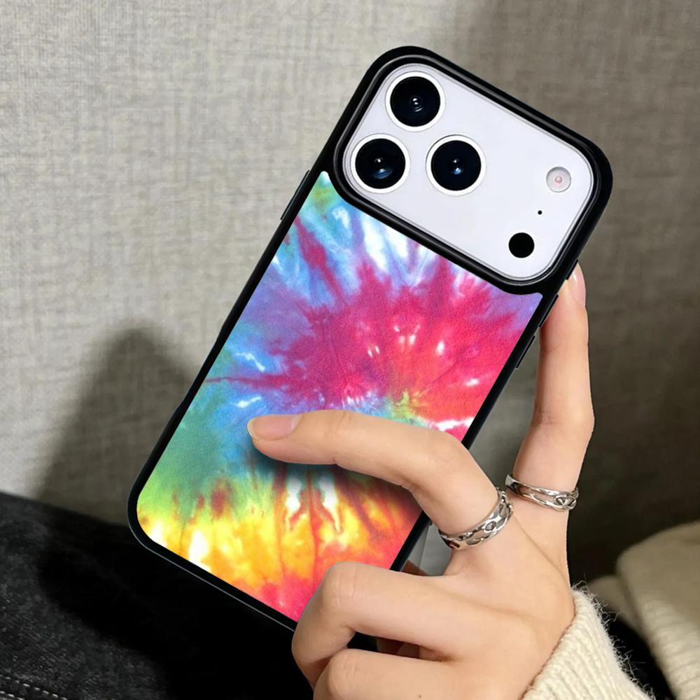 Capa Case for iPhone 17 Air 16 Pro Max 15 Plus 11 13 Mini 14 12 Back Phone Cover Tye Dye Tie Dye Art Poster Hippies