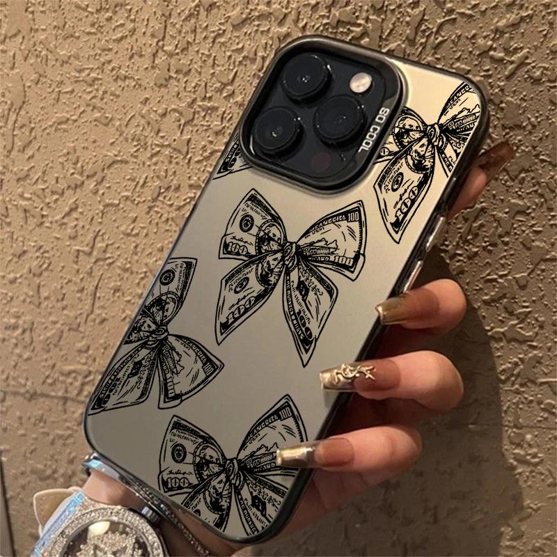 Aesthetic Wealth Bowknot Phone Case For iPhone 17 Air 16 15 13 12 11 Pro Max Pro Plus Anti-Scratch Protective Funda Cover