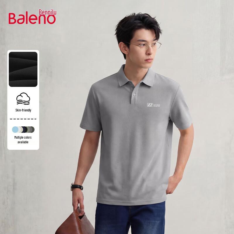

Baleno Men s Waffle Knit Breathable Short Sleeve Polo Shirt 4XL