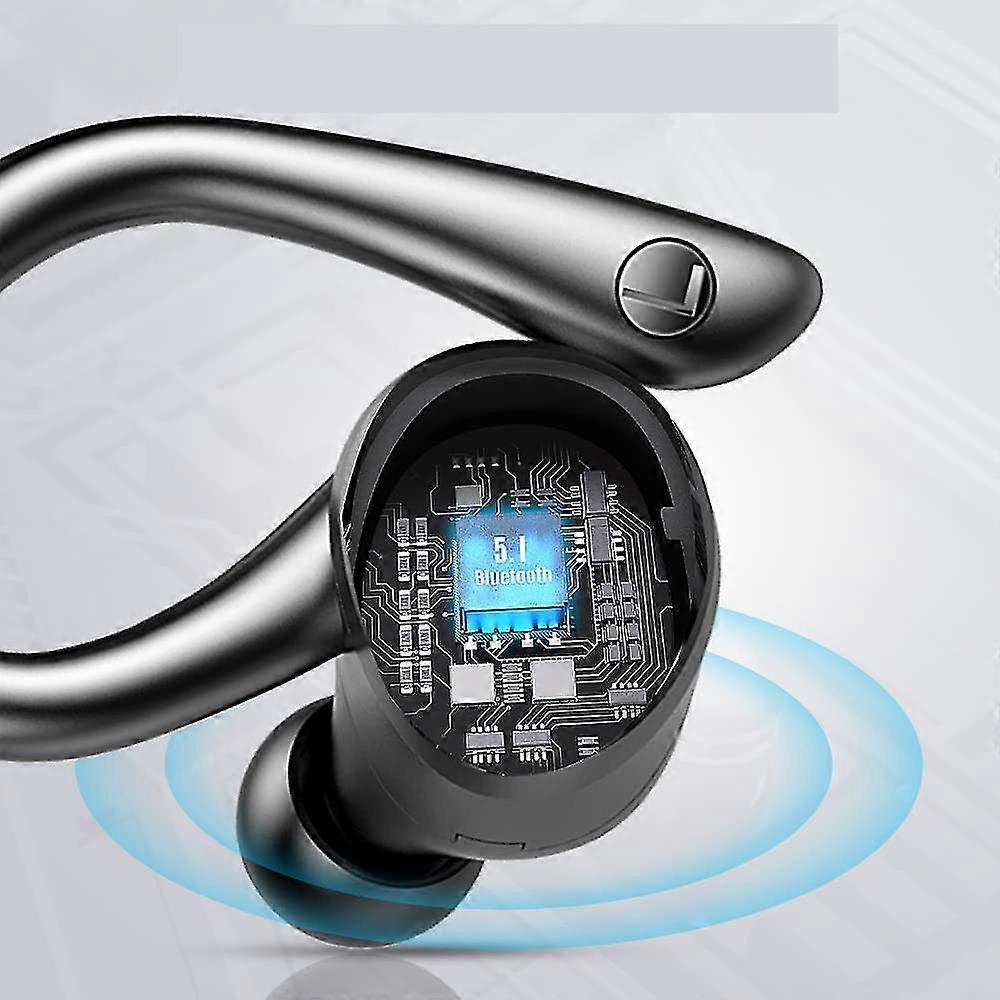 Bluetooth Earphone Sport Headphones Black, Hd Mic, Waterproof, Fast Charging