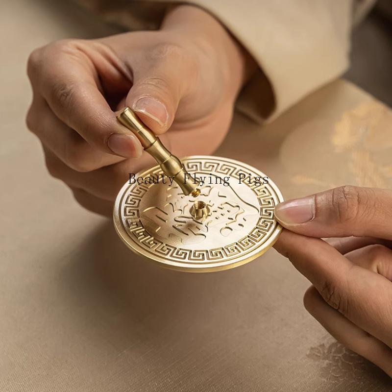 1pc Metal Fragrance Pressure Household Fragrance Ash Leveler Buddhist Hall Supplies Fragrance Board Sacrificial Supplies