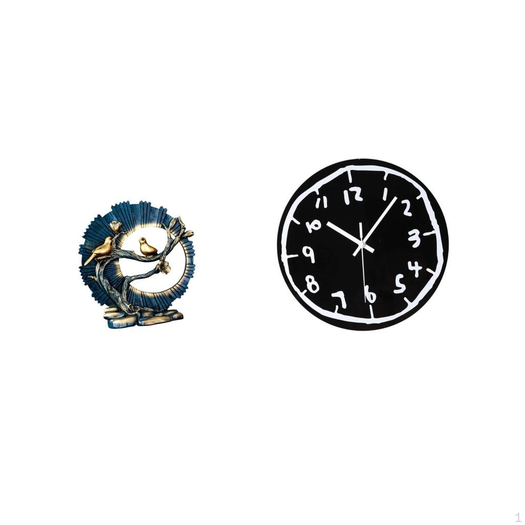 Resin Figurine Ornament for Modern Living Room And Office Desk Decoration with Minimalist Art Clock