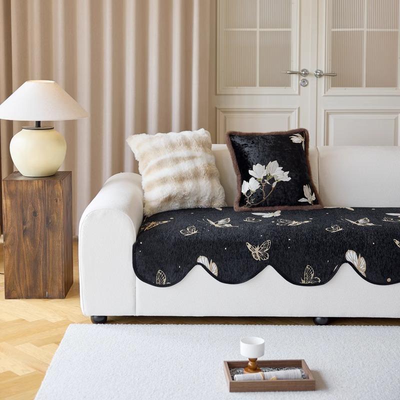 Universales Vier-Jahreszeiten Spezialförmiges Sofakissen Chenille Rutschfestes Leder Sofakissen Leichter Luxus High-End Einfacher Stoffbezug Handtuch