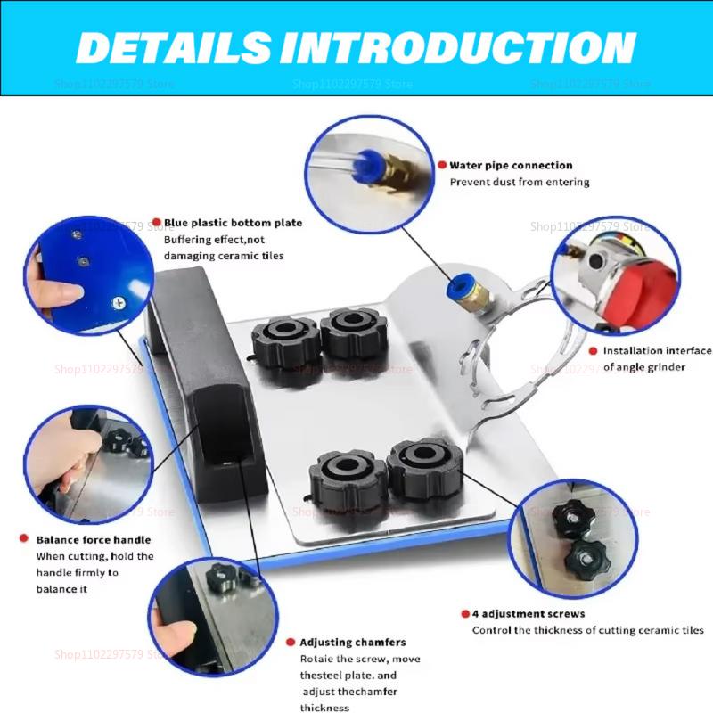 Chamfer Frame 45 Degree Seat Miter Beveled Home Tool Cutter for Ceramic Tile Woodworking Electric Saw Adjustable Size