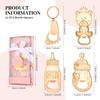 24 Pcs Baby Bottle Opener, Popping Girl Bear Footprint Keychain Bottle Openers with Pink Gift Box, Baby Shower Party Favors for Guests, Wedding