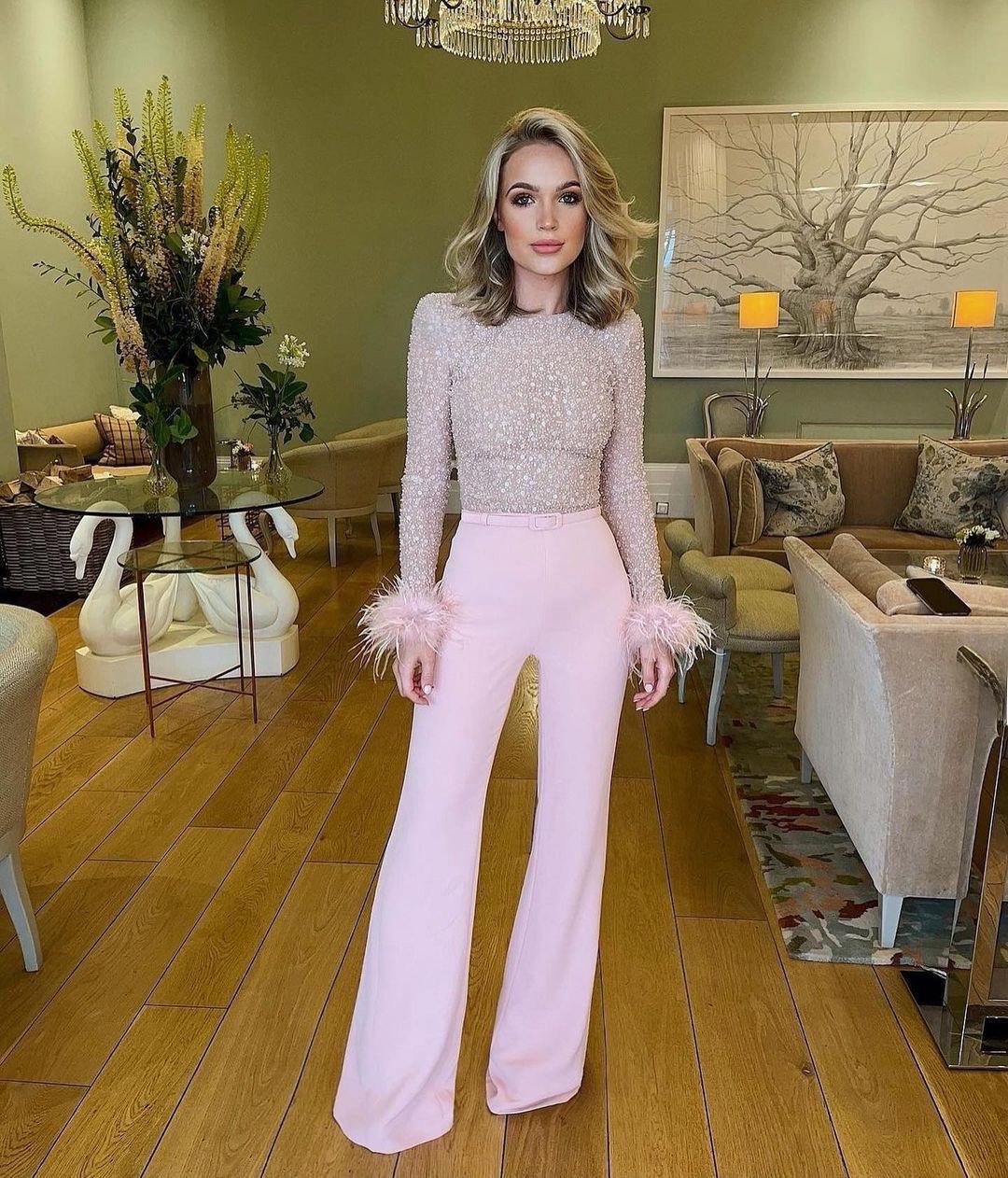 

2021 Осень/Зима Европейская и Американская Мода Перья Блестки Вышивка Сексуальный Комбинезон L