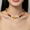 Exquisite Colorful Acrylic Beaded Choker Necklace for Women Sweet Geometric Temperament Clavicle Chain Jewelry Accessories