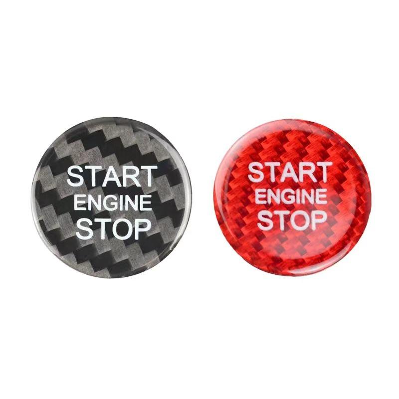 Real Carbon Fiber One-Button Start Ignition Sticker for BMW, Mercedes-Benz, VW, Toyota, Nissan, Honda, Suzuki