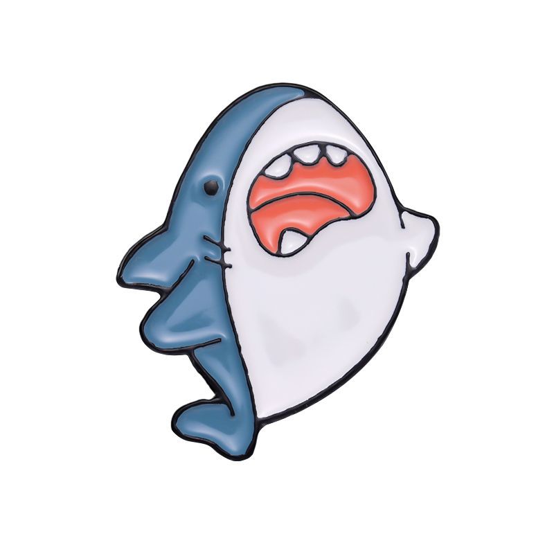 

Брошь из серии «Животные океана»: Индивидуальный и милый металлический значок в японском стиле, аксессуар для рюкзака, значок с изображением мультфильма XZ8700-Shark