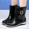 Wasserdichte Damen-Regenschneestiefel zum Hineinschlüpfen, flache Gummi-Gartenschuhe, rutschfest
