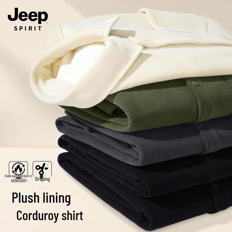 JEEP SPIRIT Men s Corduroy Casual Shirt Jacket 3XL