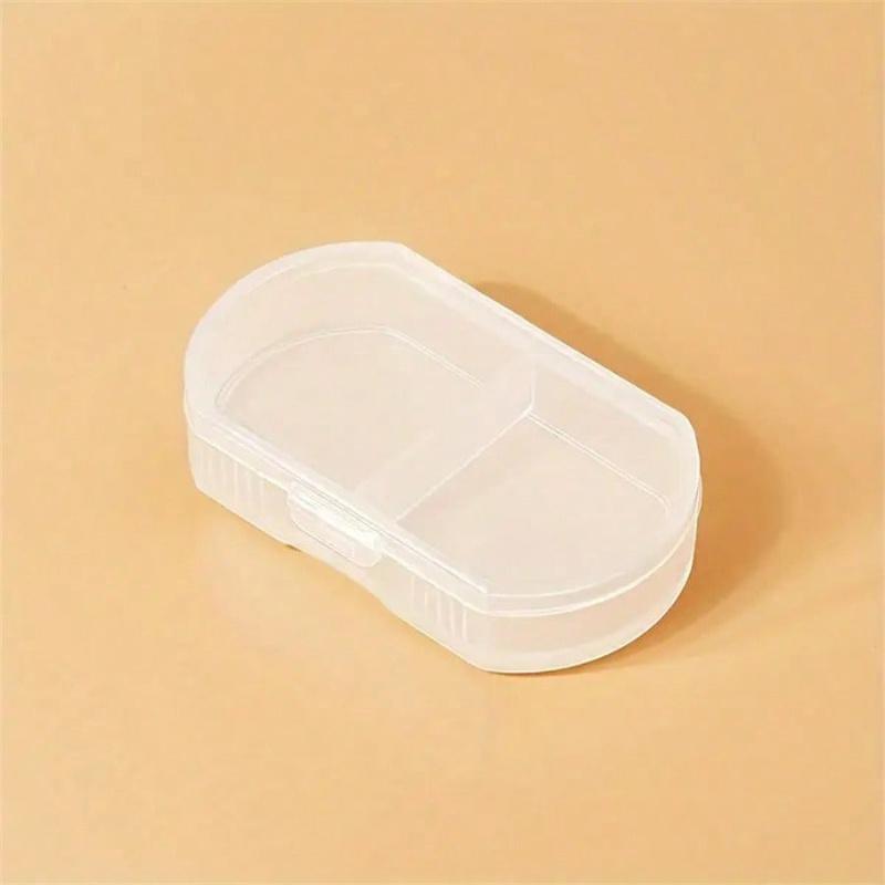 1pc Portable Pocket Pill Case, 2-Compartment Super Compact Plastic Organizer Box For Storing Medicines, Daily Medication & Travel